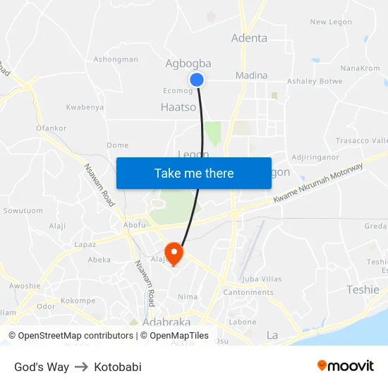 God's Way to Kotobabi map