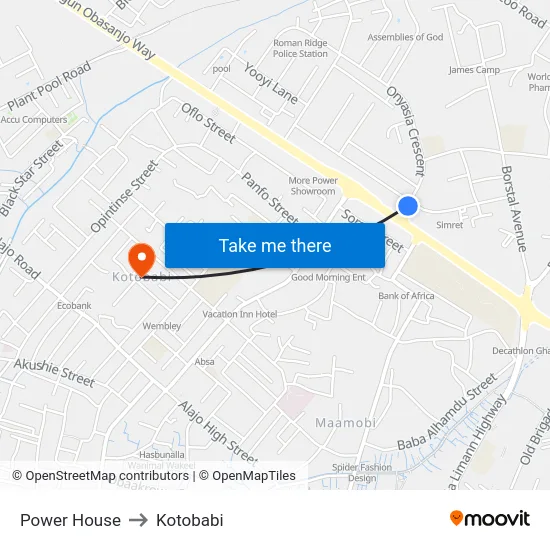 Power House to Kotobabi map
