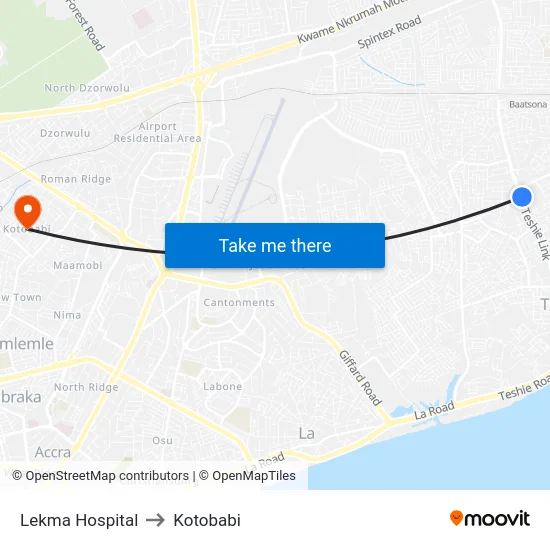 Lekma Hospital to Kotobabi map