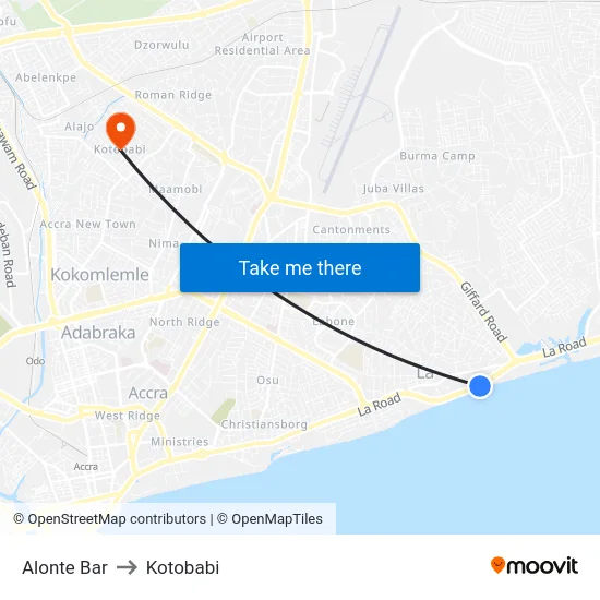 Alonte Bar to Kotobabi map