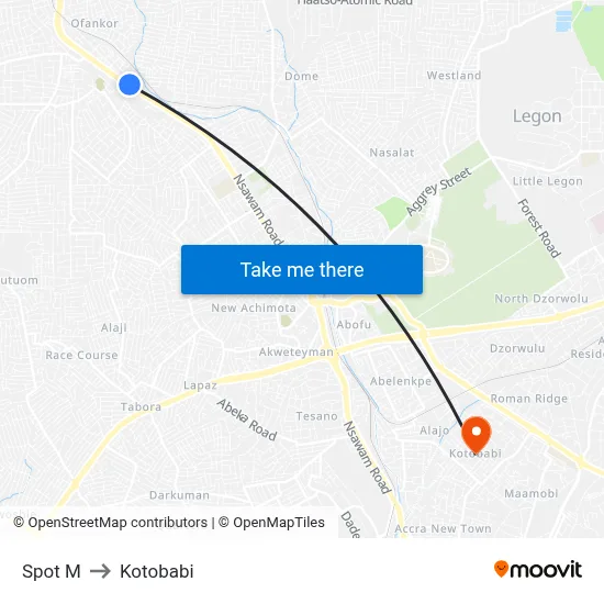 Spot M to Kotobabi map