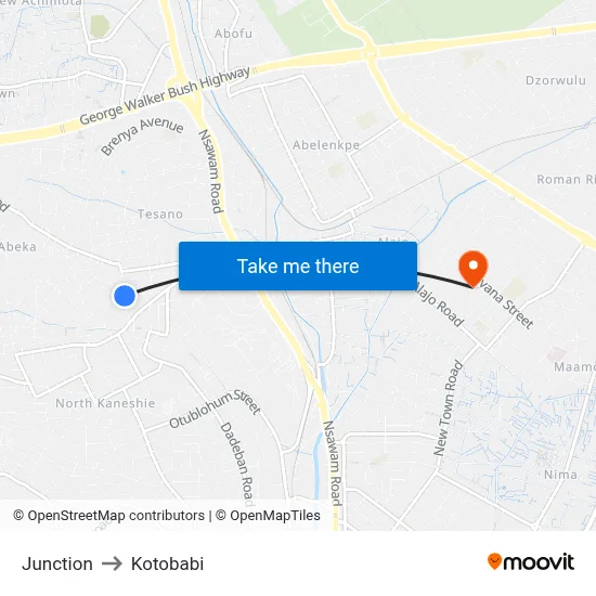 Junction to Kotobabi map