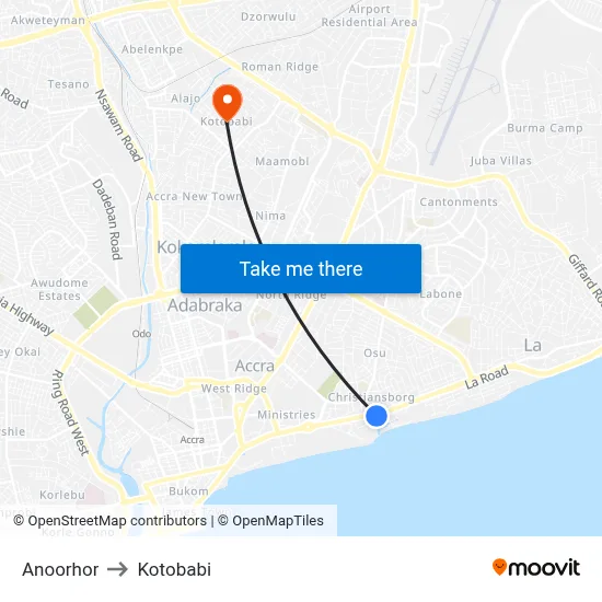 Anoorhor to Kotobabi map