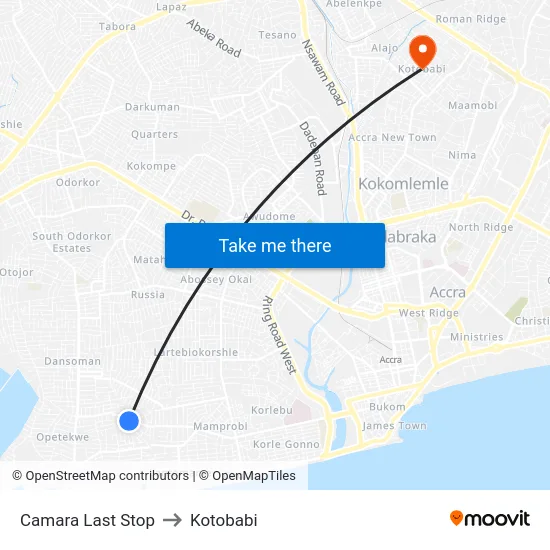 Camara Last Stop to Kotobabi map