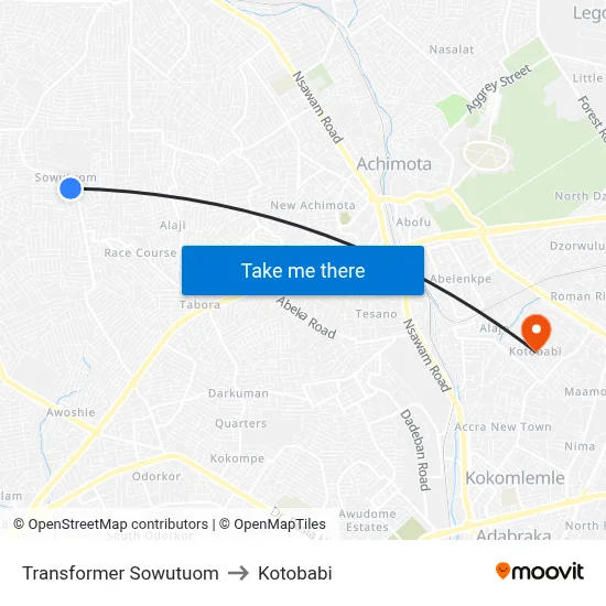 Transformer Sowutuom to Kotobabi map