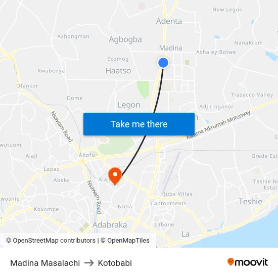 Madina Masalachi to Kotobabi map