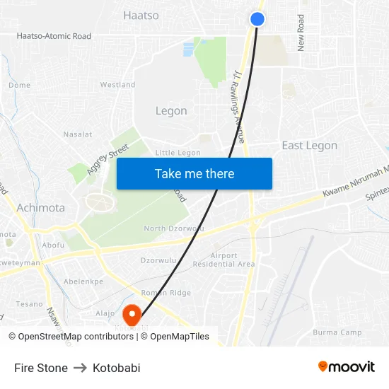 Fire Stone to Kotobabi map