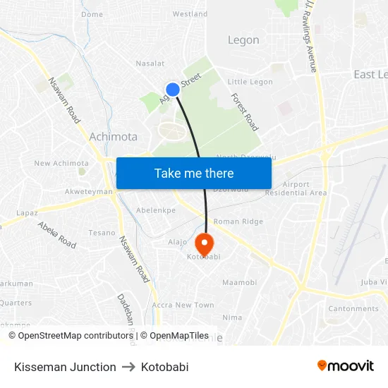 Kisseman Junction to Kotobabi map
