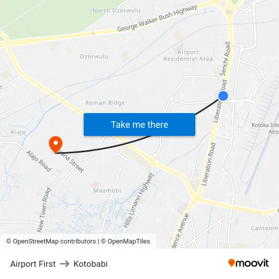 Airport First to Kotobabi map