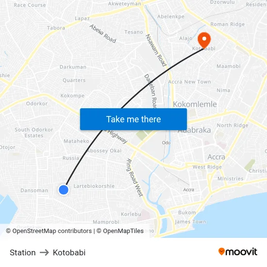 Station to Kotobabi map