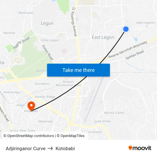 Adjiringanor Curve to Kotobabi map