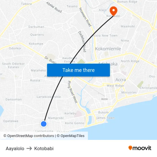 Aayalolo to Kotobabi map