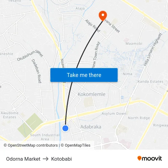 Odorna Market to Kotobabi map