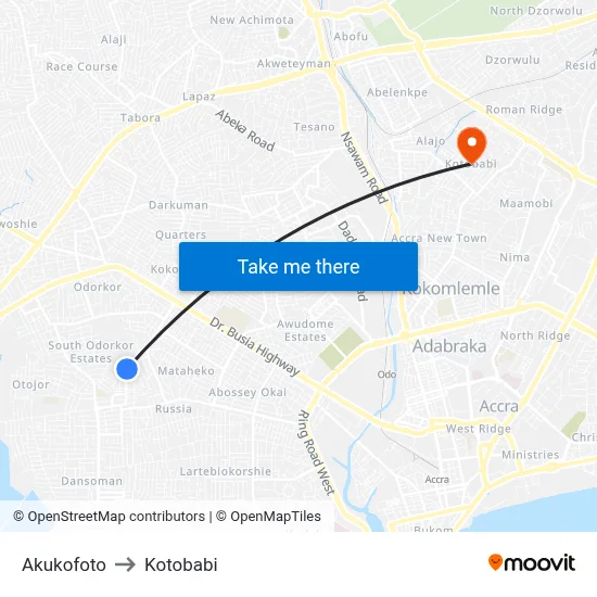 Akukofoto to Kotobabi map