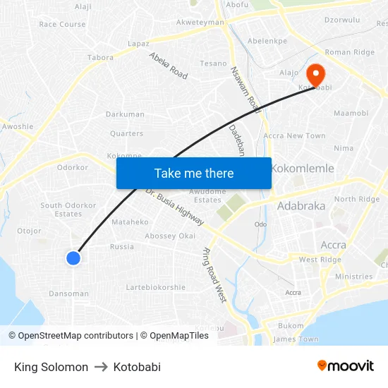 King Solomon to Kotobabi map