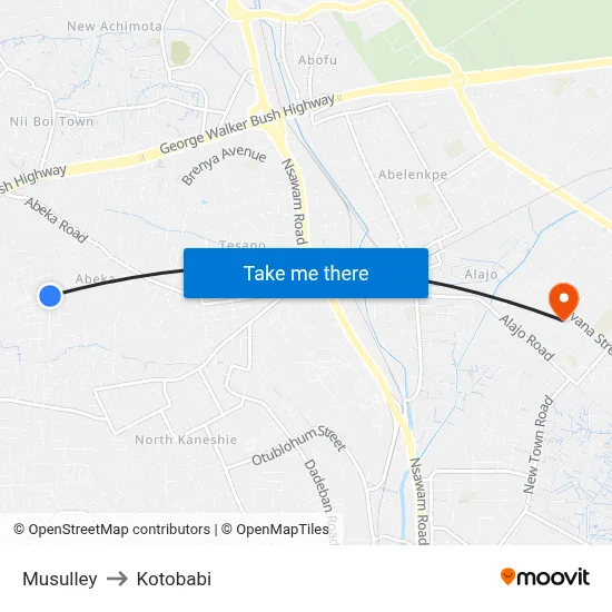Musulley to Kotobabi map