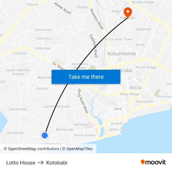 Lotto House to Kotobabi map