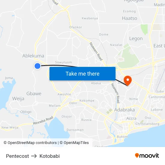 Pentecost to Kotobabi map