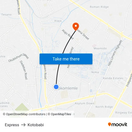 Express to Kotobabi map