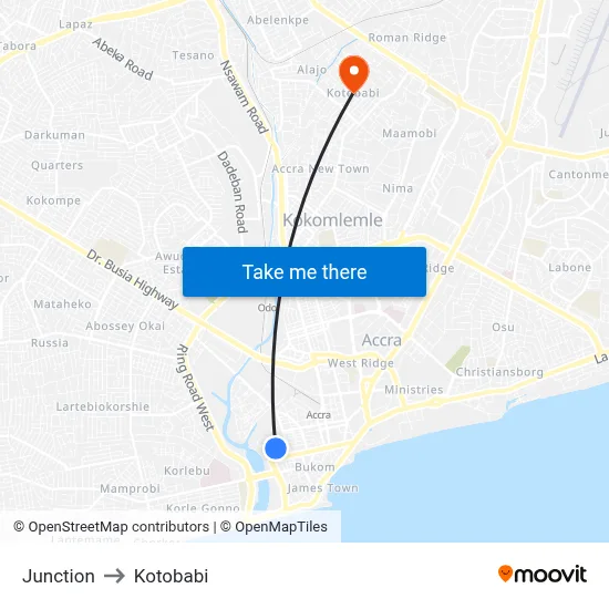 Junction to Kotobabi map