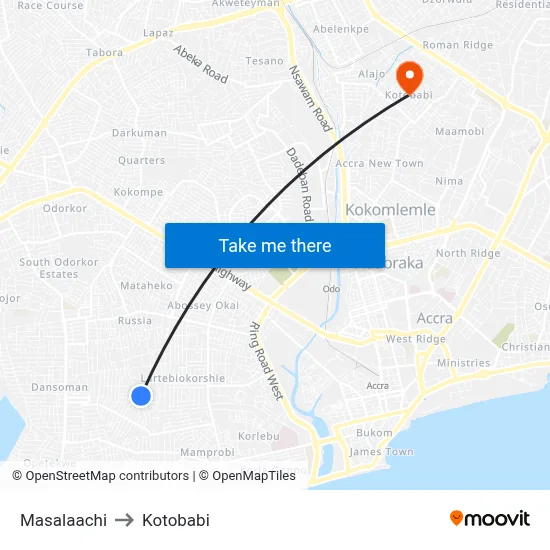 Masalaachi to Kotobabi map