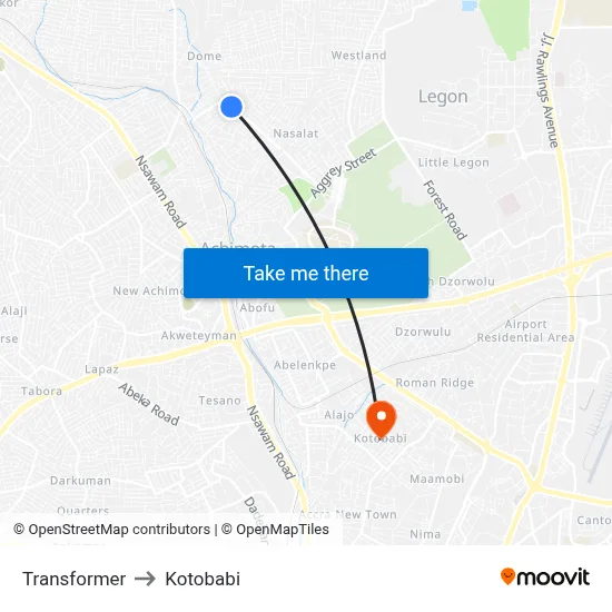 Transformer to Kotobabi map