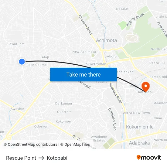 Rescue Point to Kotobabi map