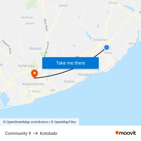 Community 9 to Kotobabi map