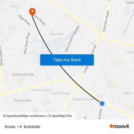 Koala to Kotobabi map