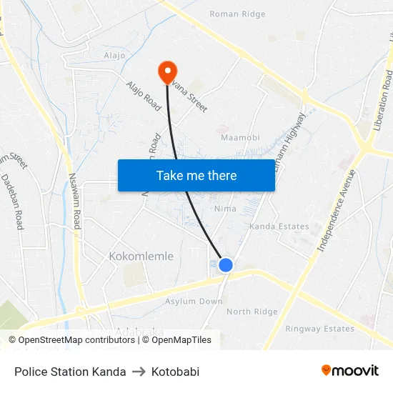 Police Station Kanda to Kotobabi map