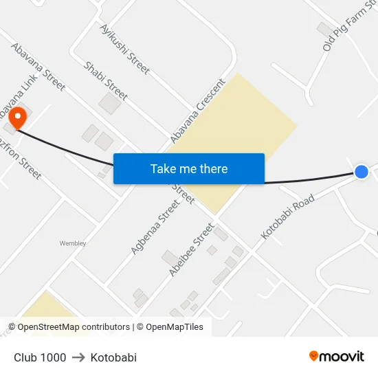 Club 1000 to Kotobabi map