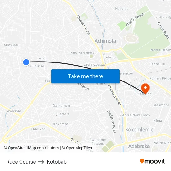 Race Course to Kotobabi map