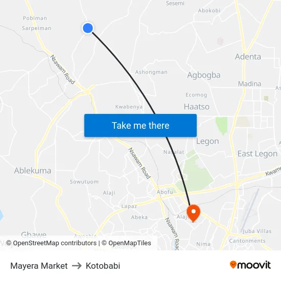 Mayera Market to Kotobabi map