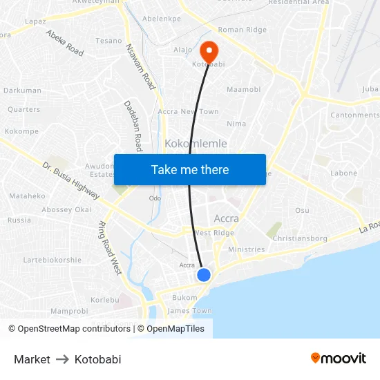 Market to Kotobabi map