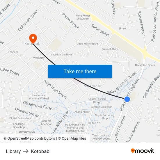 Library to Kotobabi map