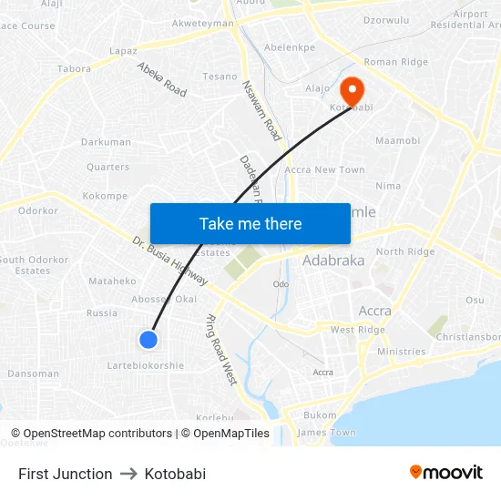 First Junction to Kotobabi map