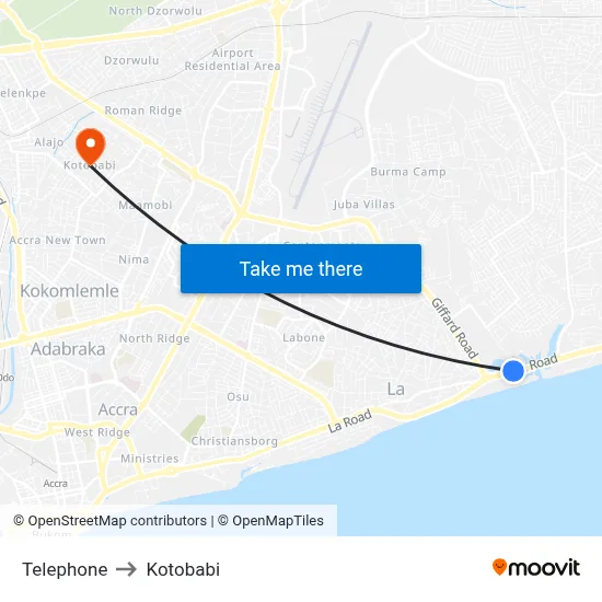 Telephone to Kotobabi map