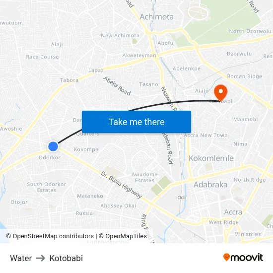 Water to Kotobabi map