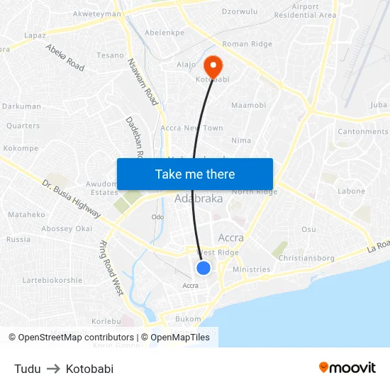 Tudu to Kotobabi map