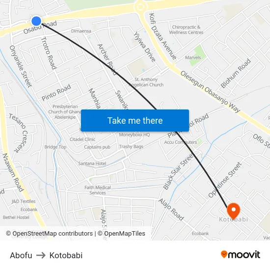 Abofu to Kotobabi map