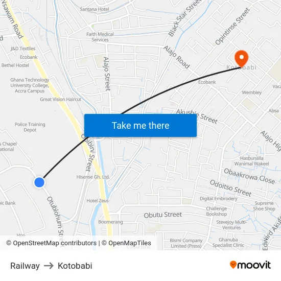 Railway to Kotobabi map