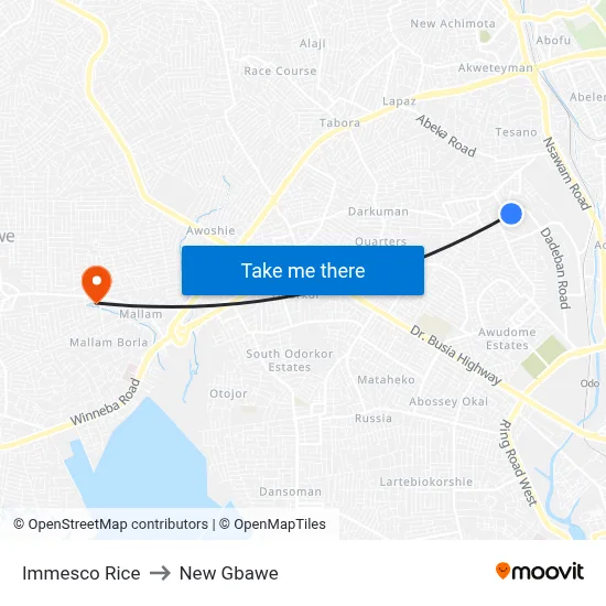 Immesco Rice to New Gbawe map