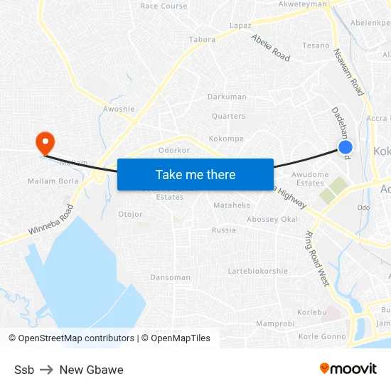Ssb to New Gbawe map