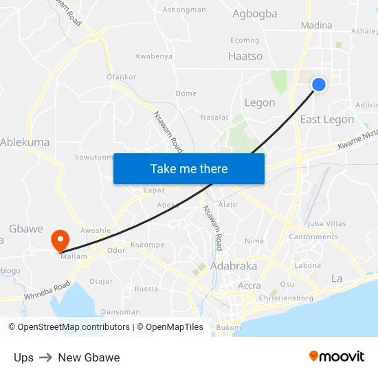 Ups to New Gbawe map