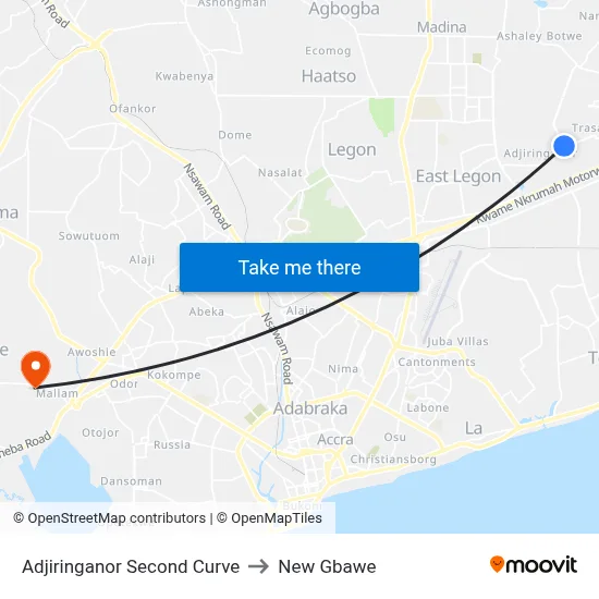 Adjiringanor Second Curve to New Gbawe map