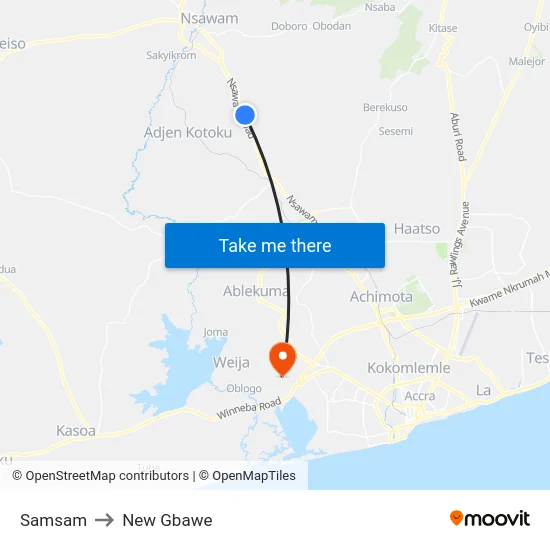 Samsam to New Gbawe map