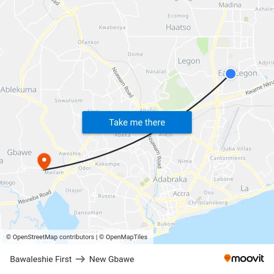 Bawaleshie First to New Gbawe map