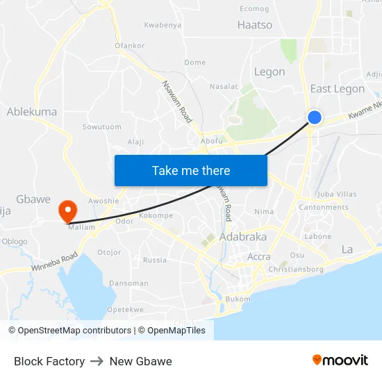 Block Factory to New Gbawe map