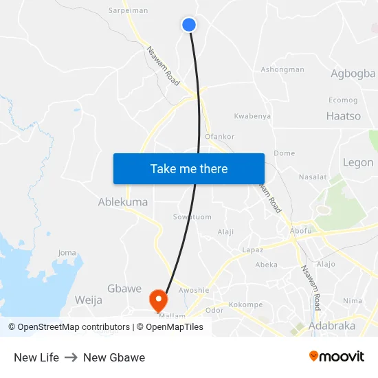 New Life to New Gbawe map