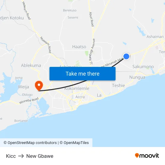 Kicc to New Gbawe map